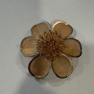 Elegant Gold Flower Brooch